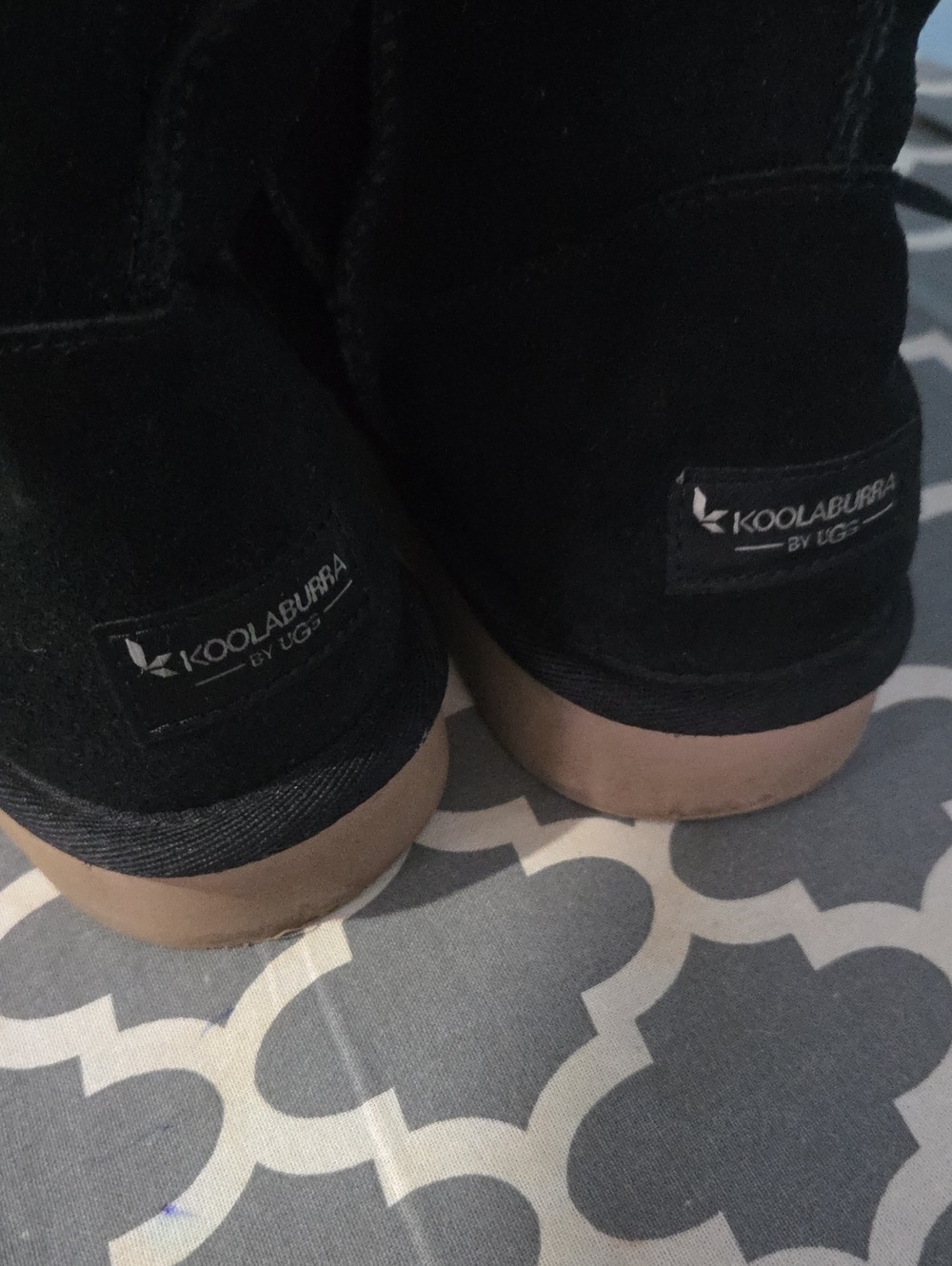 Koolaburra Black Suede Short Booties with Neutral Sole